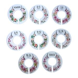 NEW Eli with Love Baby Girl Closet Dividers Organizers in Floral (Set of 8)